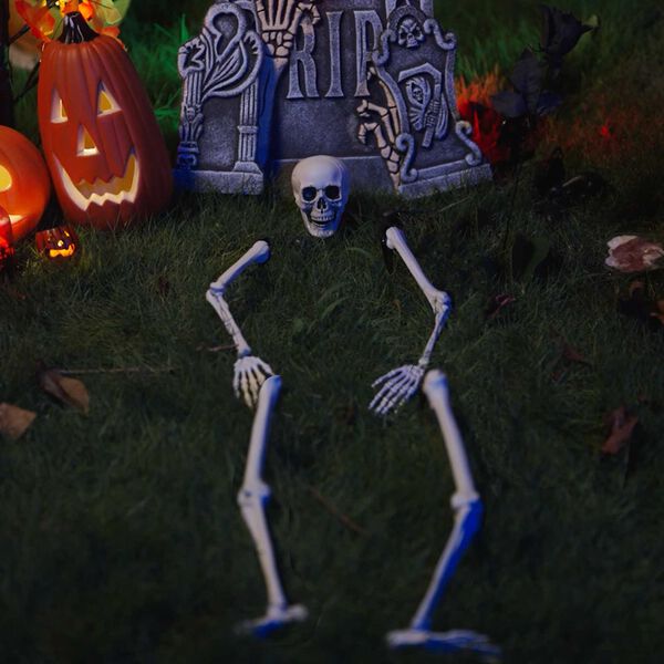 vidaXL Halloween Csontv&aacute;z Feh&eacute;r 45,5 x 13 cm Műanyag