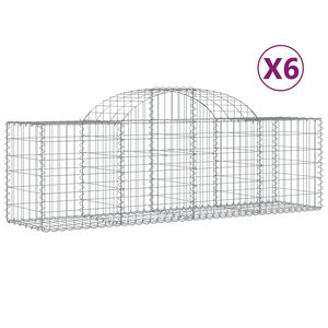 vidaXL 6 db &iacute;ves horganyzott vas gabion kos&aacute;r 200x50x60/80 cm