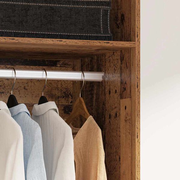 vidaXL Ruh&aacute;sszekr&eacute;ny polcokkal &Ouml;reg fa 50 x 50 x 200 cm Faanyag