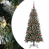 vidaXL Mű kar&aacute;csonyfa 150 LED-del Z&ouml;ld 120 cm PVC &eacute;s Műanyag &eacute;s Ac&eacute;l