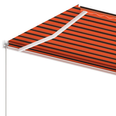 vidaXL narancs-barna kézzel kihúzható póznás napellenző 400 x 300 cm