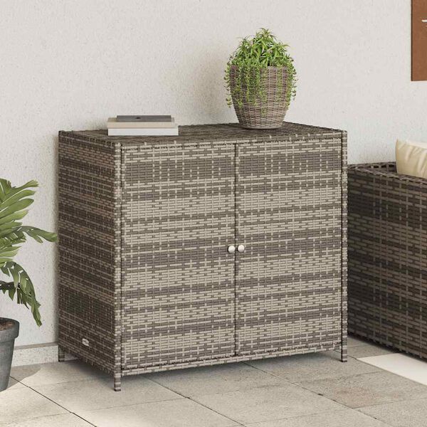 vidaXL sz&uuml;rke polyrattan kerti t&aacute;rol&oacute;szekr&eacute;ny 83x45x76 cm