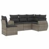 vidaXL 5 r&eacute;szes sz&uuml;rke polyrattan kerti &uuml;lőgarnit&uacute;ra p&aacute;rn&aacute;kkal