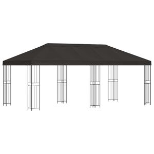 vidaXL Kerti pavilon 6 x 3 m Antracitsz&uuml;rke Poli&eacute;szter &eacute;s ac&eacute;l 190 gsm