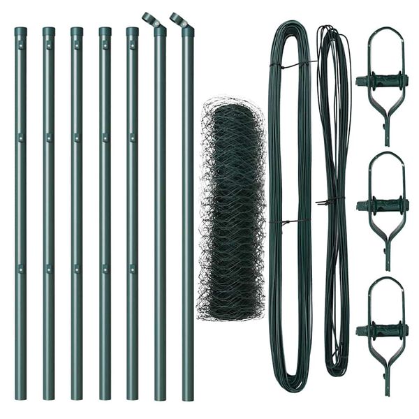 vidaXL Ker&iacute;t&eacute;soszlop Z&ouml;ld 10 x 0,4 m (50 mm h&aacute;l&oacute;) Ac&eacute;l &eacute;s PVC