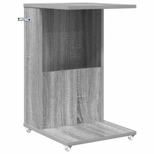 vidaXL Oldal asztal ker&eacute;kkel Sz&uuml;rke Sonoma 40 x 35 x 60 cm Szerelt Fa
