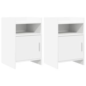 vidaXL &Eacute;jjeliszekr&eacute;nyek 2 db Feh&eacute;r 40 x 36 x 60 cm Szerelt Fa