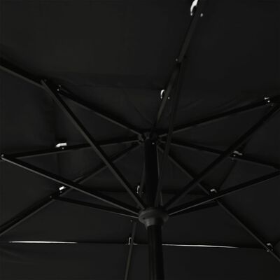 vidaXL 3 szintes fekete napernyő alumíniumrúddal 2,5 x 2,5 m