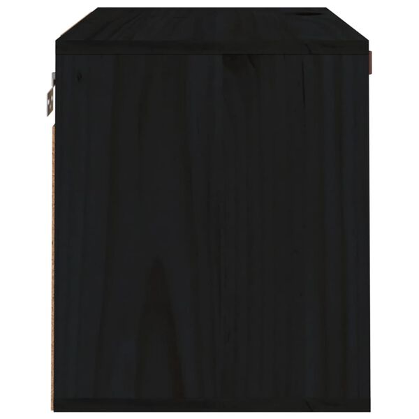 vidaXL fekete tömör fenyőfa faliszekrény 60 x 30 x 35 cm