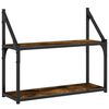 vidaXL 2 szintes f&uuml;st&ouml;s t&ouml;lgy sz&iacute;nű szerelt fa fali polc 60x21x51 cm