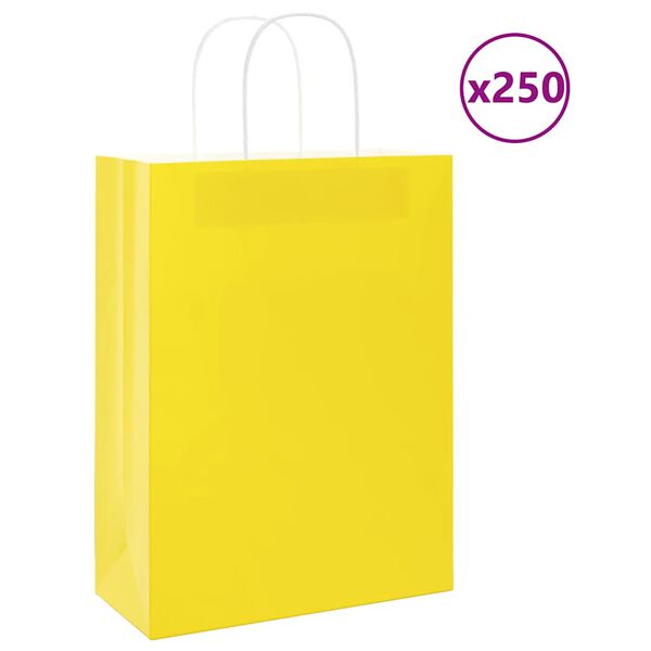 vidaXL 250 db s&aacute;rga pap&iacute;rzacsk&oacute;k foganty&uacute;kkal 26x12x35 cm