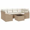 vidaXL Kanap&eacute; Szett 7 db Beige &eacute;s kr&eacute;m polirattan
