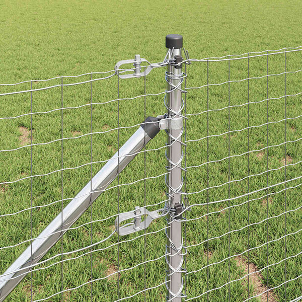 vidaXL Kerítésoszlop Egyéb 52 pcs Szürke 3,2 x 3,2 x 120 cm Acél