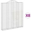 vidaXL 8 db &iacute;ves horganyzott vas gabion kos&aacute;r 200x30x220/240 cm