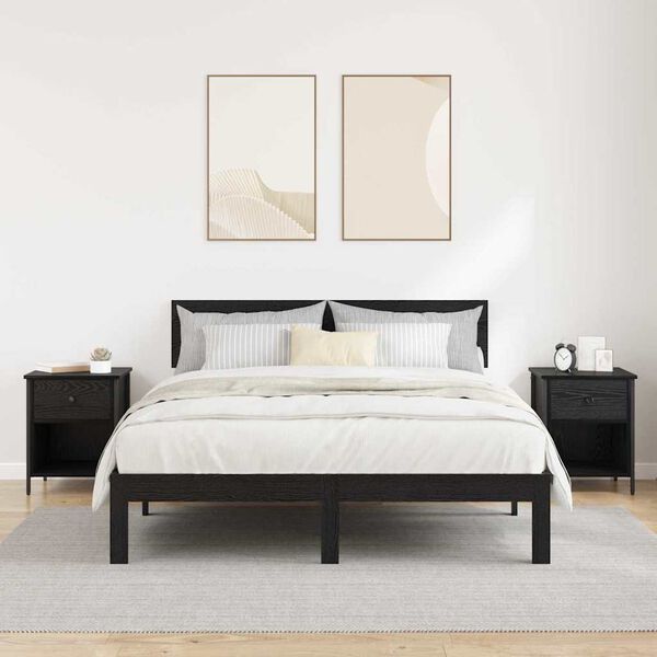 vidaXL &Eacute;jjeliszekr&eacute;ny 2 pcs Fekete t&ouml;lgy 40 x 42 x 50 cm Faanyag