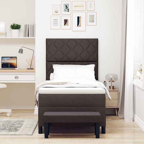 vidaXL Boxrug&oacute;s &aacute;gy matracmal S&ouml;t&eacute;t Barna 100 x 200 cm sz&ouml;vet