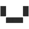 vidaXL TV falit kabinet szett Falra szerelhető 4 pcs Fekete Faanyag