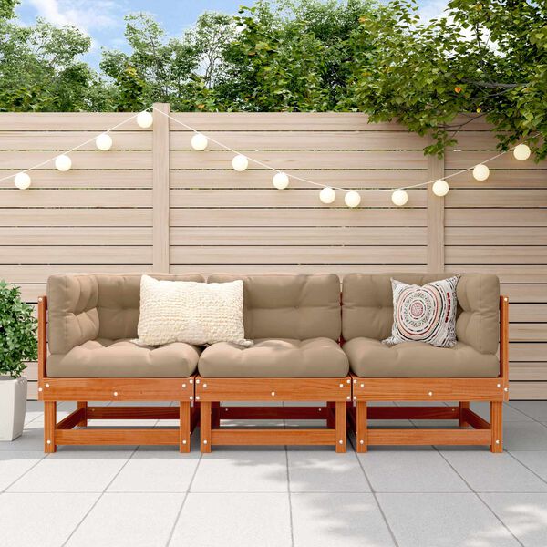 Sarokkanap&eacute; egys&eacute;gek Viaszbarna 183 x 61 x 62 cm T&ouml;m&ouml;r fenyő