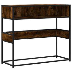 vidaXL f&uuml;st&ouml;s t&ouml;lgy sz&iacute;nű szerelt fa t&aacute;lal&oacute;asztal 90x35x80 cm