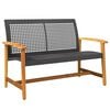 vidaXL fekete polyrattan &eacute;s ak&aacute;cfa kerti pad 112 cm