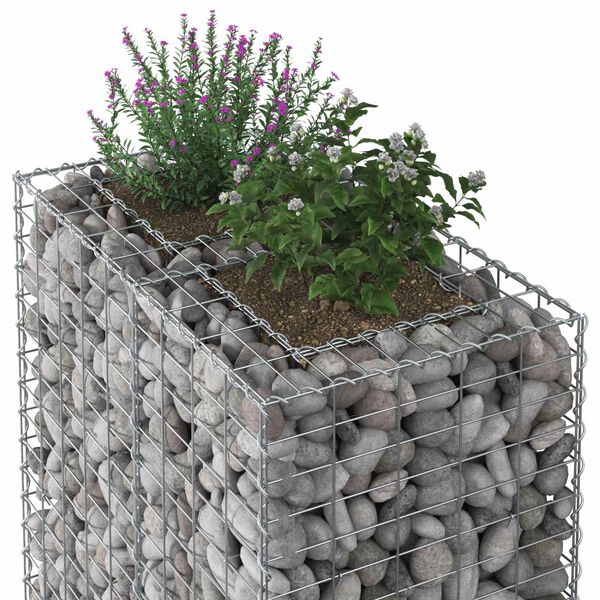 vidaXL Gabion emelt &aacute;gy Ez&uuml;st 90 x 50 x 80 cm Horganyzott ac&eacute;l