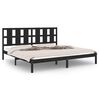 vidaXL Super King fekete t&ouml;m&ouml;r fa &aacute;gykeret 180 x 200 cm
