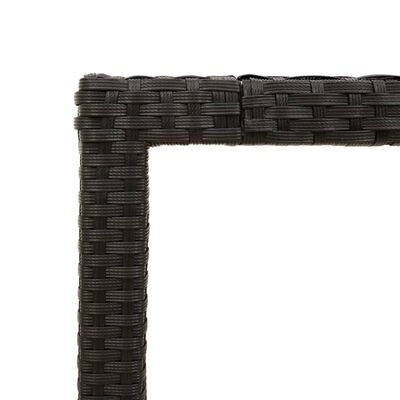 vidaXL fekete polyrattan kerti asztal akácfa lappal 190 x 90 x 75 cm