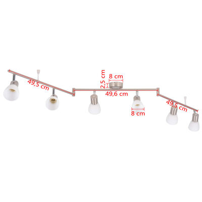 vidaXL ezüstszínű mennyezeti lámpa 6 spotlámpával E14