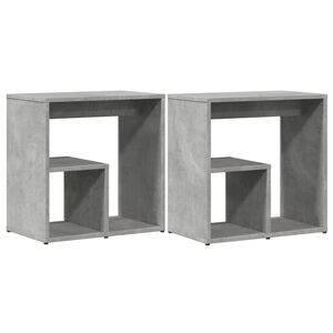 vidaXL 2 db betonsz&uuml;rke szerelt fa kisasztal 50x30x50 cm