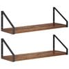 vidaXL Falpolcok 2 db Antik Fa 50 x 16 x 15,5 cm