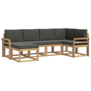 vidaXL K&uuml;lt&eacute;ri kanap&eacute; szett 6 pcs Feh&eacute;r &eacute;s Antracitsz&uuml;rke Poli&eacute;szter