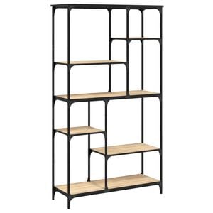 vidaXL sonoma t&ouml;lgy szerelt fa &eacute;s ac&eacute;l k&ouml;nyvespolc 99x35,5x176 cm