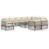 vidaXL 11 r&eacute;szes antracitsz&uuml;rke polyrattan kerti &uuml;lőgarnit&uacute;ra p&aacute;rn&aacute;val