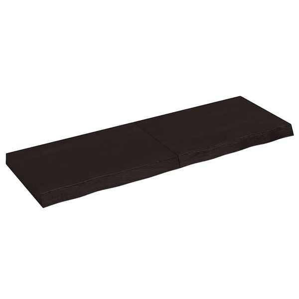 vidaXL s&ouml;t&eacute;tbarna kezelt t&ouml;m&ouml;r t&ouml;lgyfa asztallap 120x40x(2-6) cm