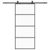 vidaXL fekete ESG üveg tolóajtó fémszerelvény-szettel 90x205 cm