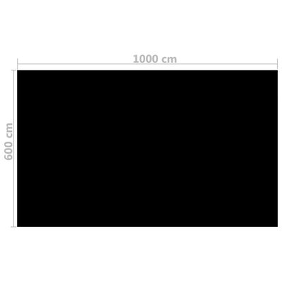 vidaXL fekete, négyszögletes PE medencetakaró 1000 x 600 cm