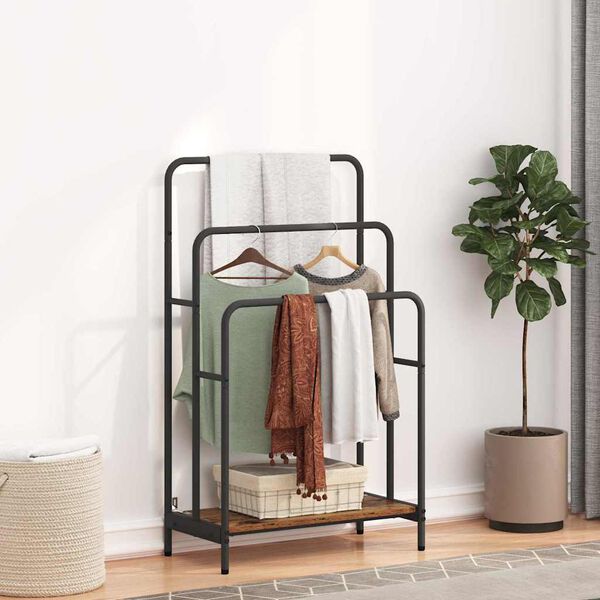 vidaXL Ruhasz&aacute;r&iacute;t&oacute; polcokkal &Ouml;reg fa 60 x 30 x 100,5 cm Faanyag