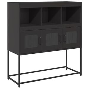 vidaXL fekete hidegen hengerelt ac&eacute;l t&aacute;lal&oacute;szekr&eacute;ny 100,5x39x107 cm