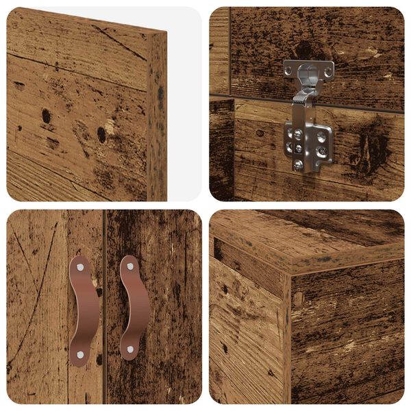 vidaXL Tároló Ágykeret Régi Fa 80x200 cm