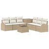 vidaXL Kanap&eacute; Szett 8 db Beige &eacute;s Kr&eacute;msz&iacute;nű Poli rattan &eacute;s ac&eacute;l