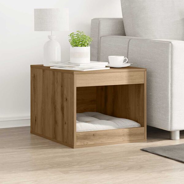 vidaXL k&eacute;zműves t&ouml;lgy sz&iacute;nű szerelt fa macskaalomdoboz 47 x 59 x 42 cm