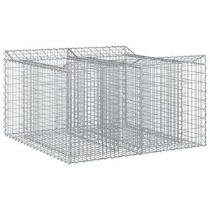 vidaXL Gabion emelt &aacute;gy Ez&uuml;st 100 x 100 x 60 cm Horganyzott ac&eacute;l