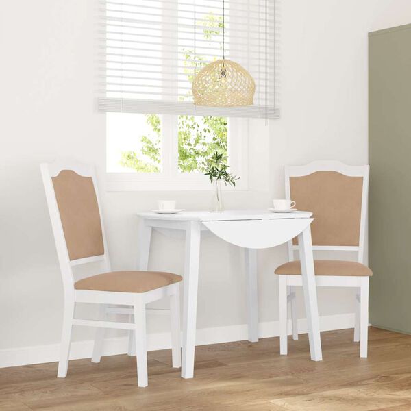 vidaXL 2 db feh&eacute;r t&ouml;m&ouml;rfa gumib&oacute;l k&eacute;sz&uuml;lt &eacute;tkezősz&eacute;kek p&aacute;rn&aacute;kkal