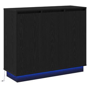 vidaXL LED t&aacute;lal&oacute; Fekete t&ouml;lgy 90 x 32 x 75 cm Faanyag