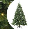 vidaXL Mű kar&aacute;csonyfa 300 LED-del &aacute;llv&aacute;nnyal Z&ouml;ld 210 cm PE &eacute;s PVC
