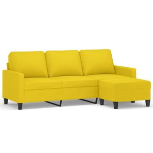 vidaXL 3 szem&eacute;lyes vil&aacute;goss&aacute;rga sz&ouml;vet kanap&eacute; l&aacute;btart&oacute;val 180 cm