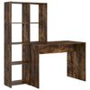 vidaXL Asztal polcokkal F&uuml;st&ouml;lt t&ouml;lgy 138,5 x 55 x 143 cm Szerelt Fa