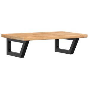 vidaXL acél és tömör tölgyfa falra szerelhető mosdópolc