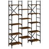 vidaXL f&uuml;st&ouml;s t&ouml;lgy sz&iacute;nű szerelt fa k&ouml;nyvespolc 127,5x28,5x172,5 cm