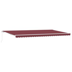 vidaXL burgundi v&ouml;r&ouml;s k&eacute;zzel kih&uacute;zhat&oacute; napellenző 500 x 300 cm